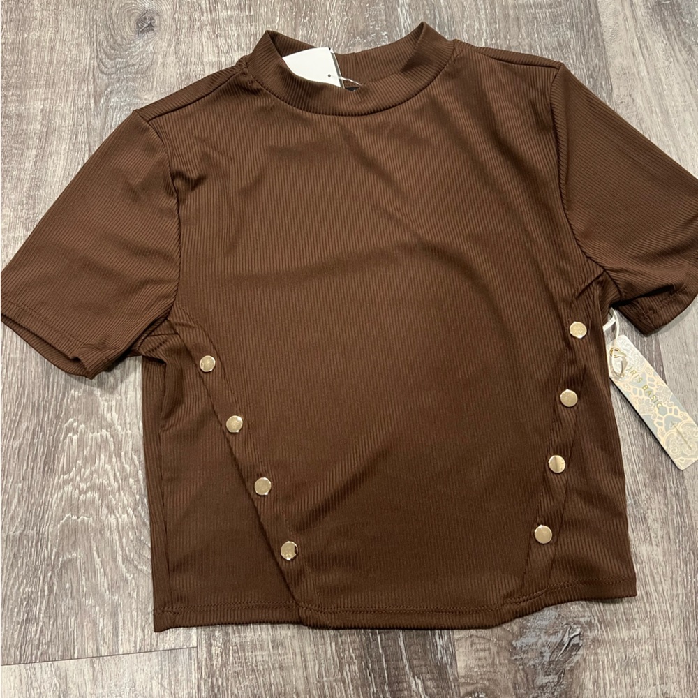 BROWN CROP TOP